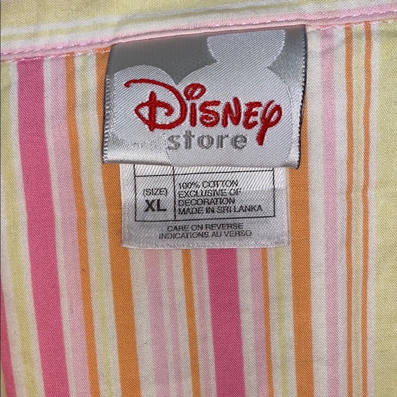 Gently Loved Disney Striped Pajama Top with Embroidered Winnie the Pooh - Picture 4 of 6